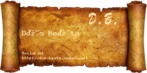 Dús Beáta névjegykártya