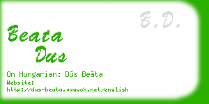 beata dus business card